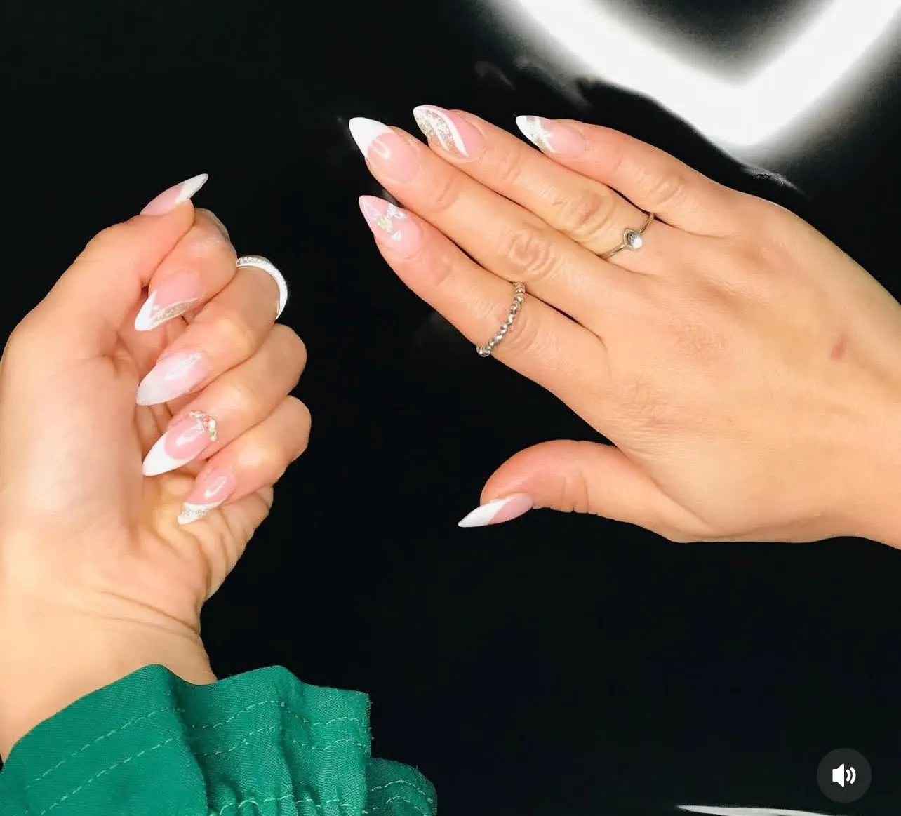 Stiletto French at Mona Elmasri Beauty Salon